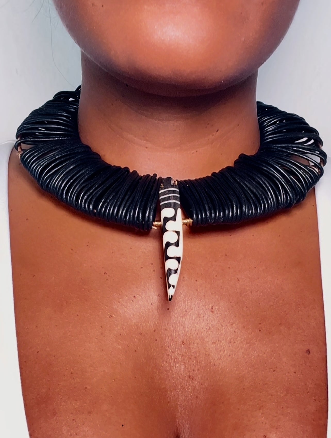 Leather + Bone Tribal Choker